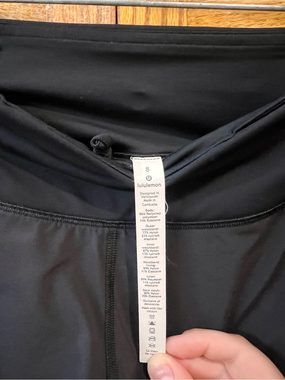 Women’s Black Lululemon Athletica Shorts Lined Zip Pocket Size 8 - Picture 5 of 5